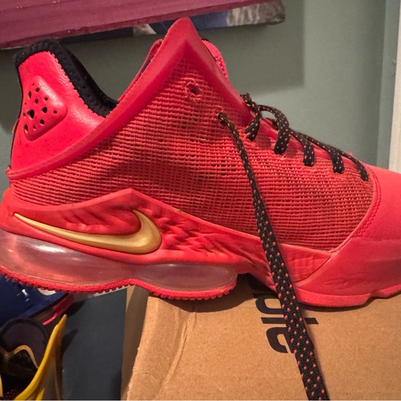 Nike Other - Nike Red Sneakers with Gold Swoosh